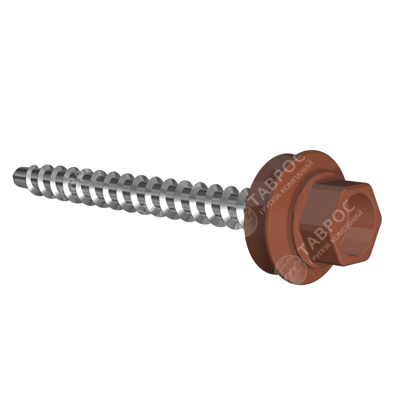 Саморезы Гладкий полиэстер RAL 8004 (Медно-коричневый) 35*4 для кровли