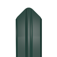 Металлический штакетник Гладкий полиэстер RAL 6005 (Зелёный мох) 2500*87*0,4 односторонний Фигурный