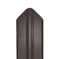 Металлический штакетник Гладкий полиэстер RAL 8017 (Шоколадно-коричневый) 2000*87*0,45 двухсторонний Фигурный
