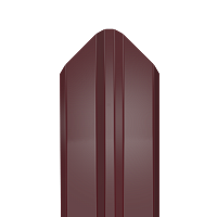 Металлический штакетник Гладкий полиэстер RAL 3005 (Красное вино) 2000*87*0,4 односторонний Фигурный