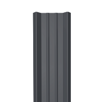 Металлический штакетник Гладкий полиэстер RAL 7024 (Мокрый асфальт) 2500*69*0,4 односторонний Прямой