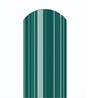 Металлический штакетник Гладкий полиэстер RAL 6005 (Зелёный мох) 2500*105*0,5 двухсторонний Полукруглый завальцованный