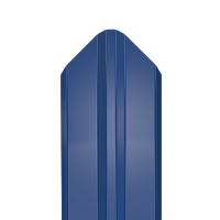 Металлический штакетник Гладкий полиэстер RAL 5005 (Синий) 2500*87*0,4 односторонний Фигурный