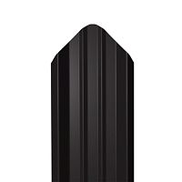 Металлический штакетник Гладкий полиэстер RAL 9005 (Глубокий черный) 3000*69*0,4 односторонний Фигурный