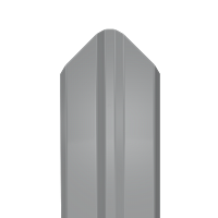 Металлический штакетник Гладкий полиэстер RAL 7004 (Серый) 2000*87*0,45 односторонний Фигурный
