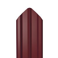 Металлический штакетник Гладкий полиэстер RAL 3005 (Красное вино) 1500*100*0,45 односторонний Фигурный