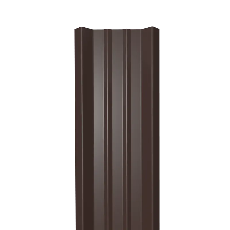 Металлический штакетник Гладкий полиэстер RAL 8017 (Шоколадно-коричневый) 1800*69*0,5 двухсторонний Прямой