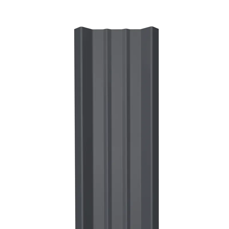 Металлический штакетник Гладкий полиэстер RAL 7024 (Мокрый асфальт) 3000*69*0,45 односторонний Прямой