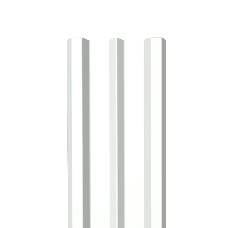 Металлический штакетник Гладкий полиэстер RAL 9003 (Белый) 3000*100*0,45 двухсторонний Прямой