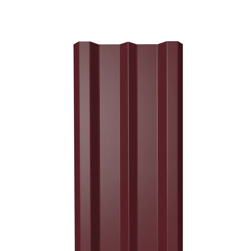 Металлический штакетник Гладкий полиэстер RAL 3005 (Красное вино) 2500*100*0,45 двухсторонний Прямой