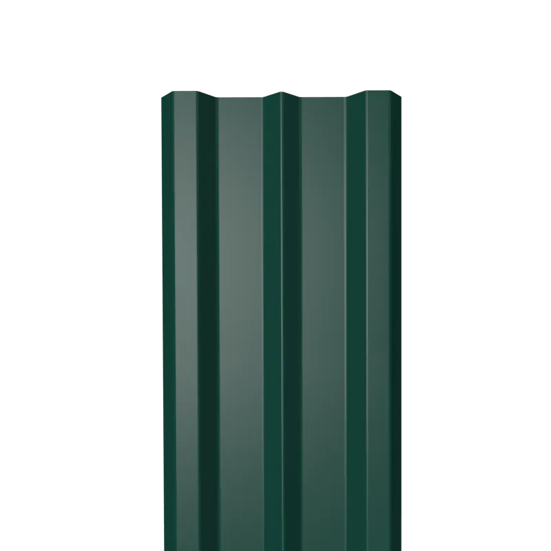 Металлический штакетник Гладкий полиэстер RAL 6005 (Зелёный мох) 3000*100*0,5 двухсторонний Прямой