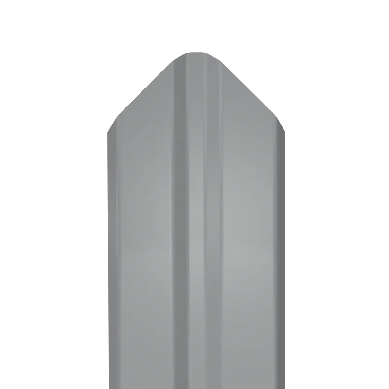 Металлический штакетник Гладкий полиэстер RAL 7004 (Серый) 2000*87*0,5 односторонний Фигурный