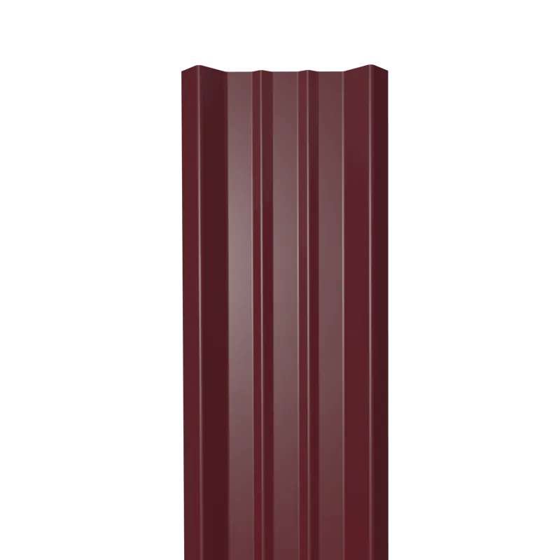 Металлический штакетник Гладкий полиэстер RAL 3005 (Красное вино) 3000*69*0,4 односторонний Прямой