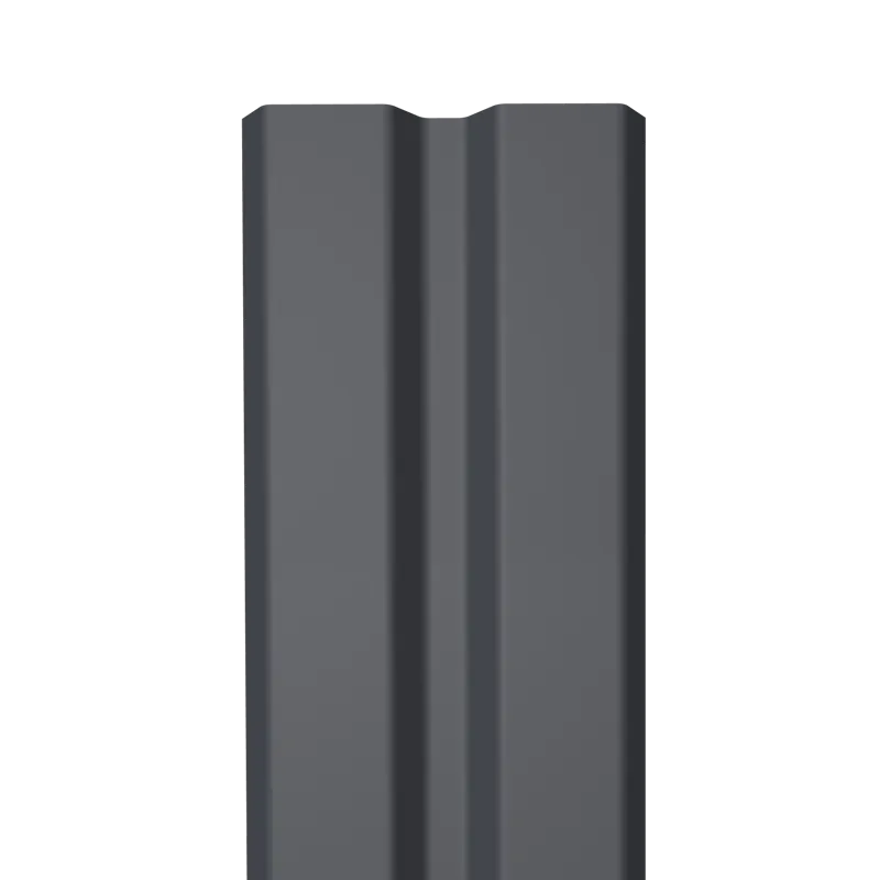 Металлический штакетник Гладкий полиэстер RAL 7024 (Мокрый асфальт) 1800*87*0,5 двусторонний Прямой