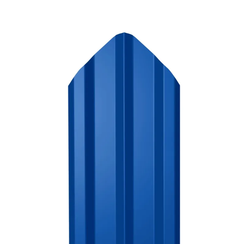 Металлический штакетник Гладкий полиэстер RAL 5005 (Синий) 1500*100*0,4 односторонний Фигурный