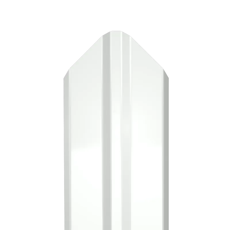 Металлический штакетник Гладкий полиэстер RAL 9003 (Белый) 3000*87*0,45 двухсторонний Фигурный